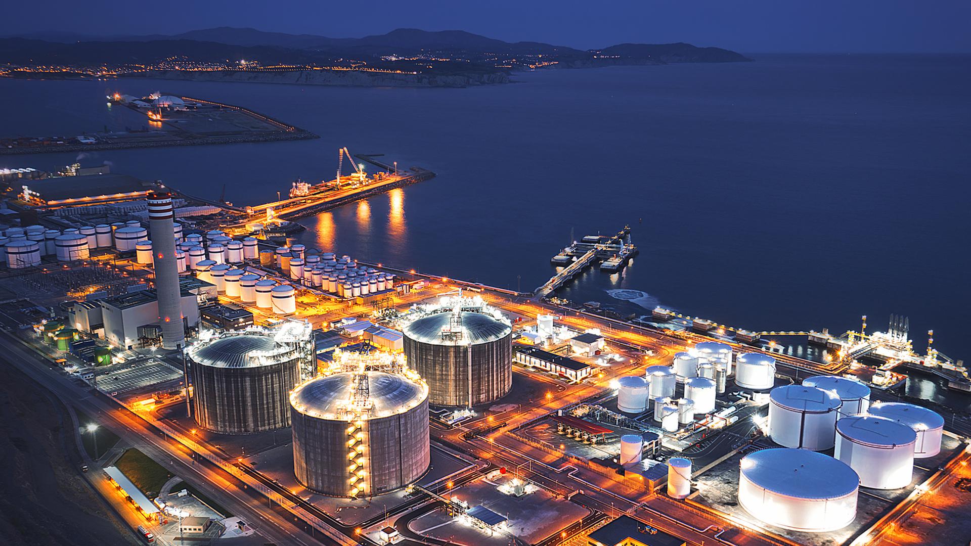 LNG site on land with trees